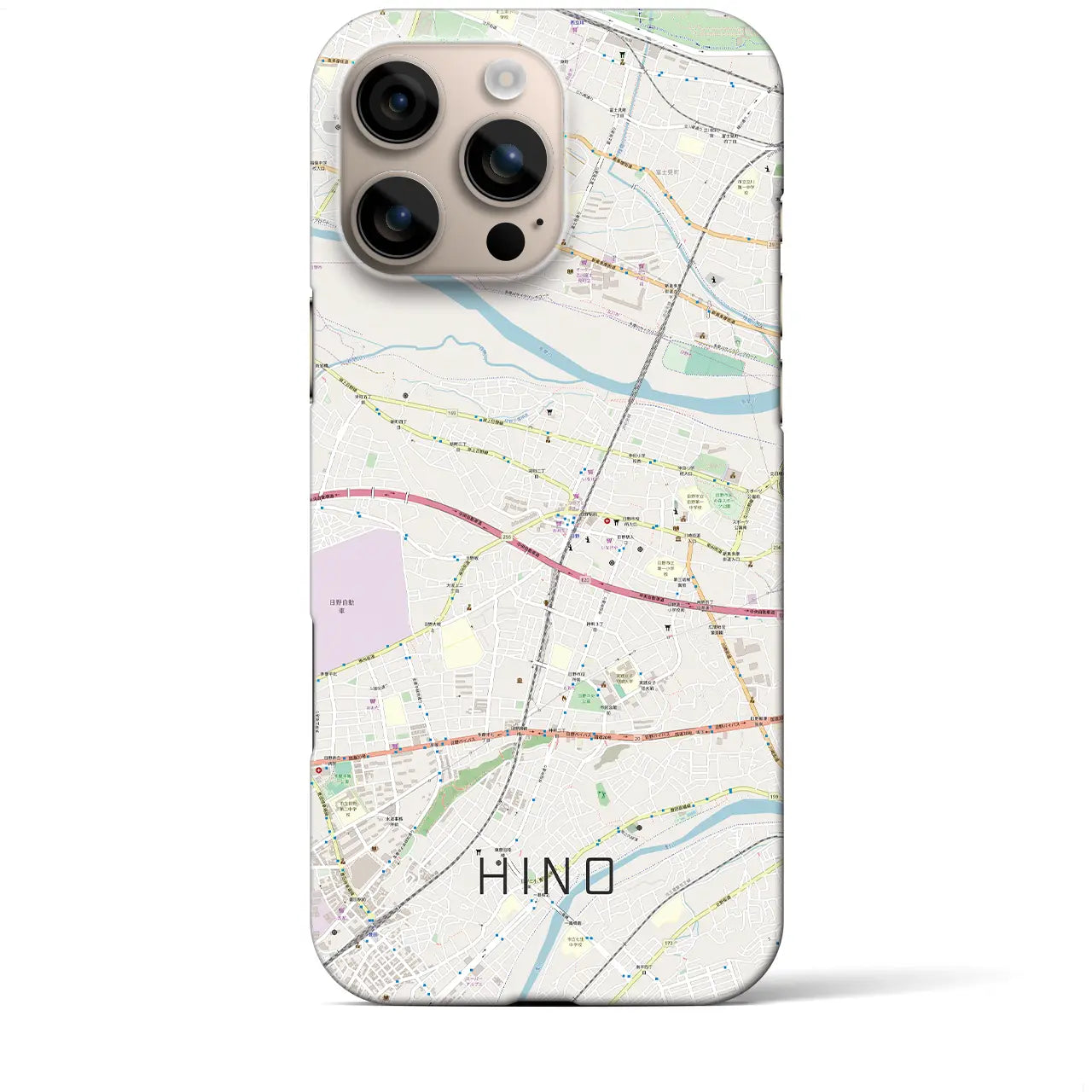 【日野(東京都)】地図柄iPhoneケース(バックカバータイプ)