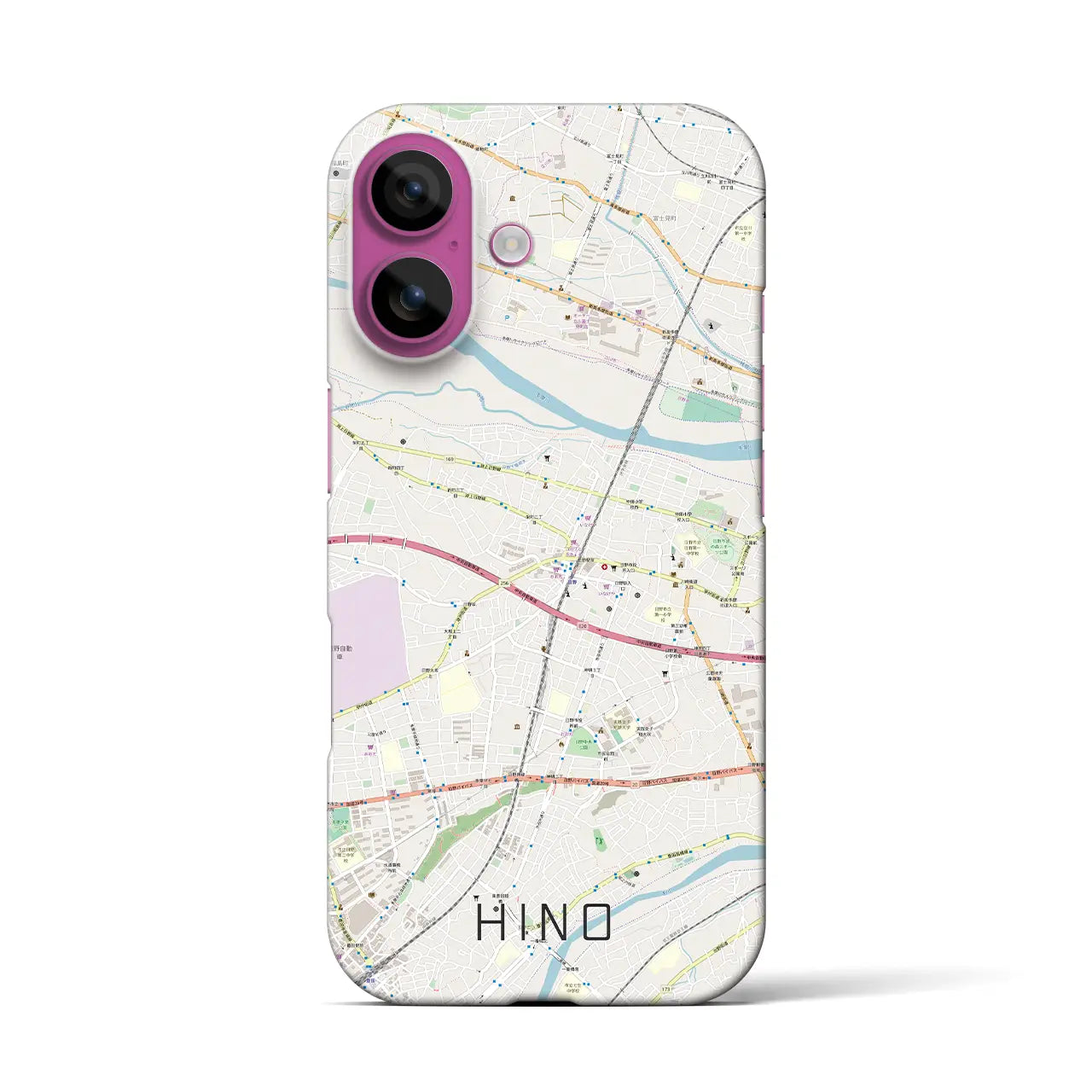 【日野(東京都)】地図柄iPhoneケース(バックカバータイプ)