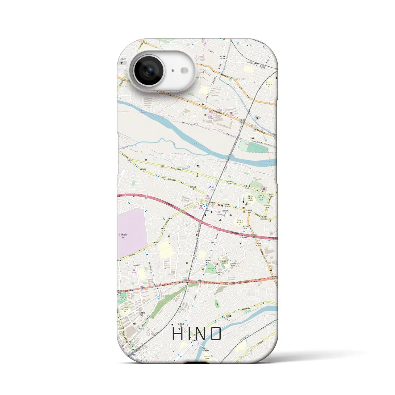 【日野(東京都)】地図柄iPhoneケース(バックカバータイプ)