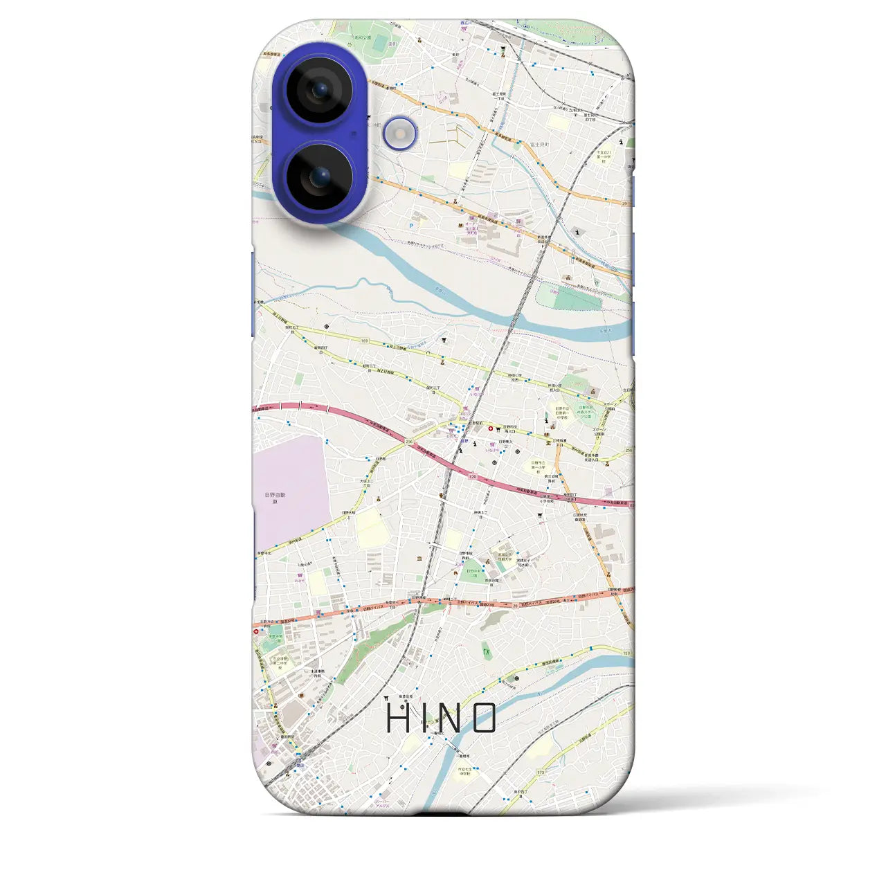 【日野(東京都)】地図柄iPhoneケース(バックカバータイプ)ナチュラル・iPhone 16 Pro Max 用