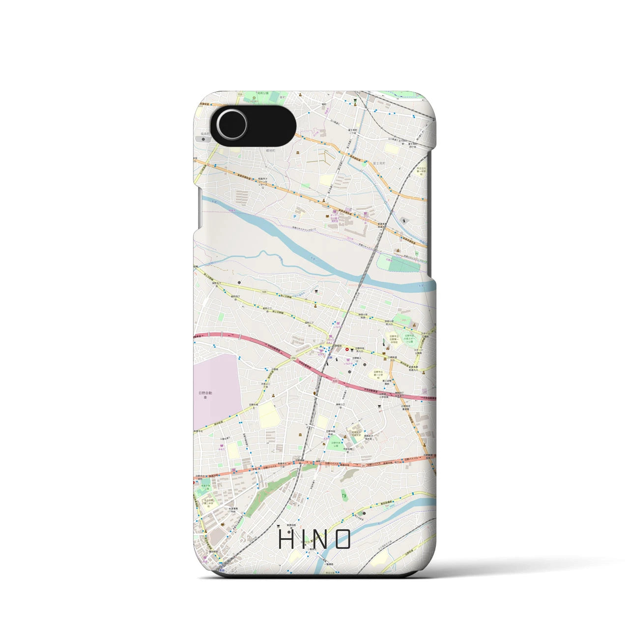 【日野(東京都)】地図柄iPhoneケース(バックカバータイプ)
