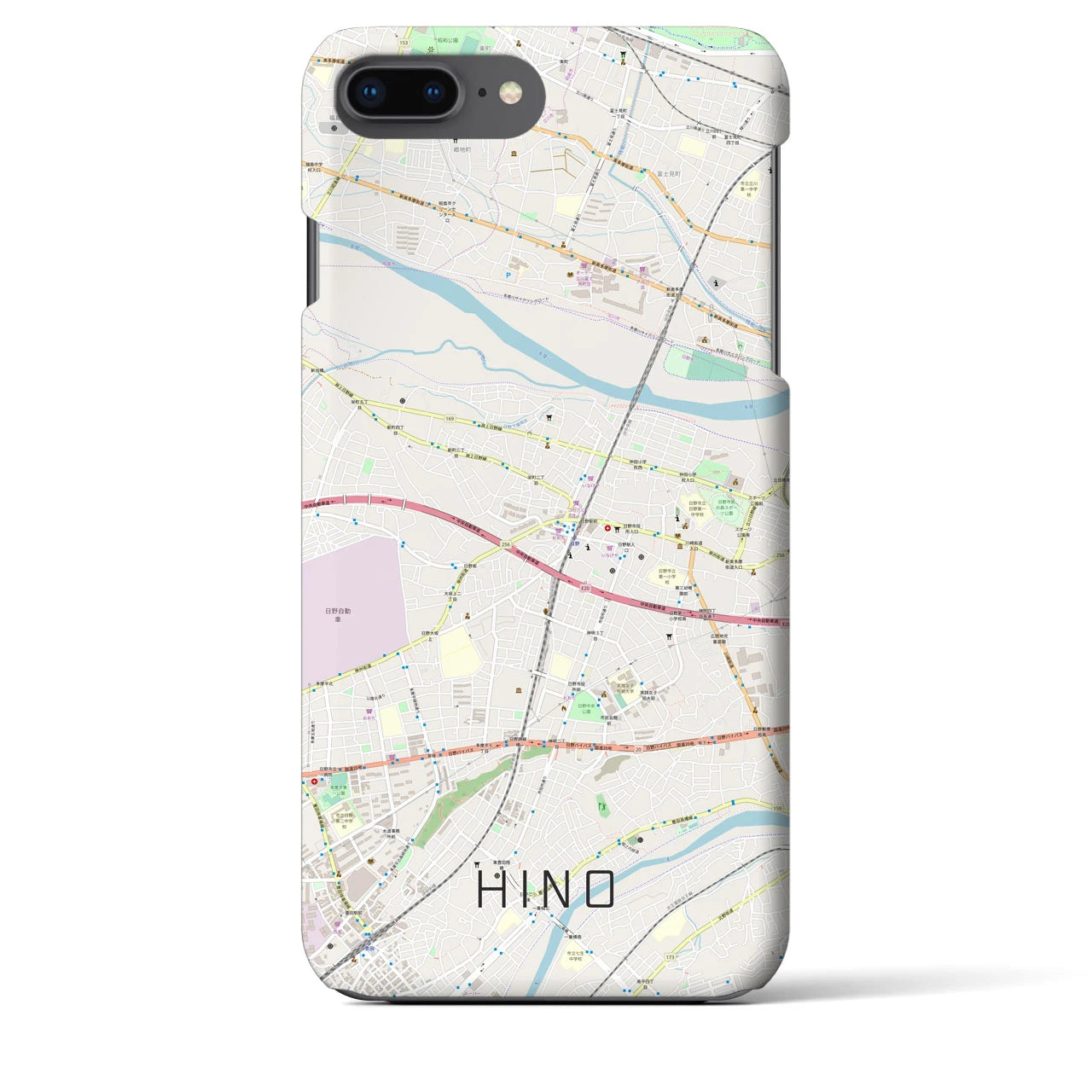 【日野(東京都)】地図柄iPhoneケース(バックカバータイプ)