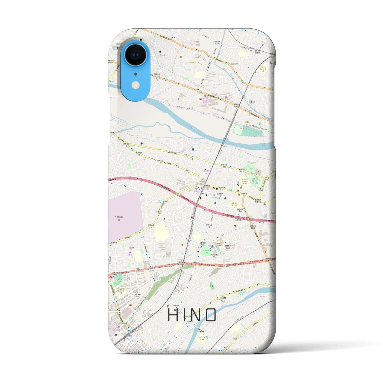 【日野(東京都)】地図柄iPhoneケース(バックカバータイプ)