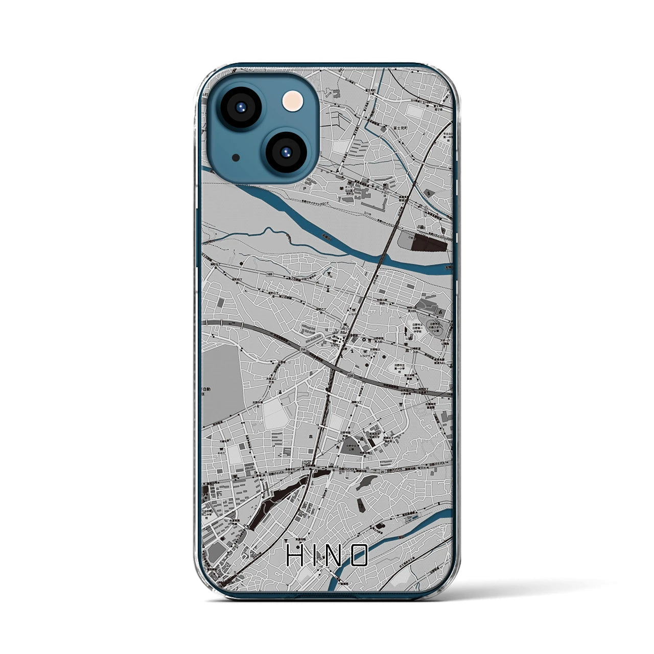 【日野(東京都)】地図柄iPhoneケース(クリアタイプ)