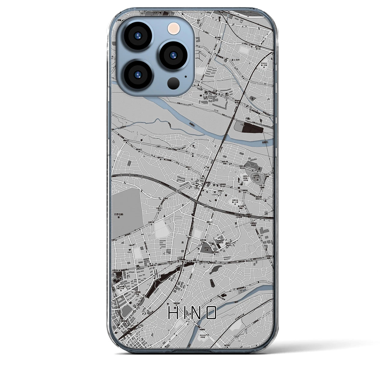 【日野(東京都)】地図柄iPhoneケース(クリアタイプ)