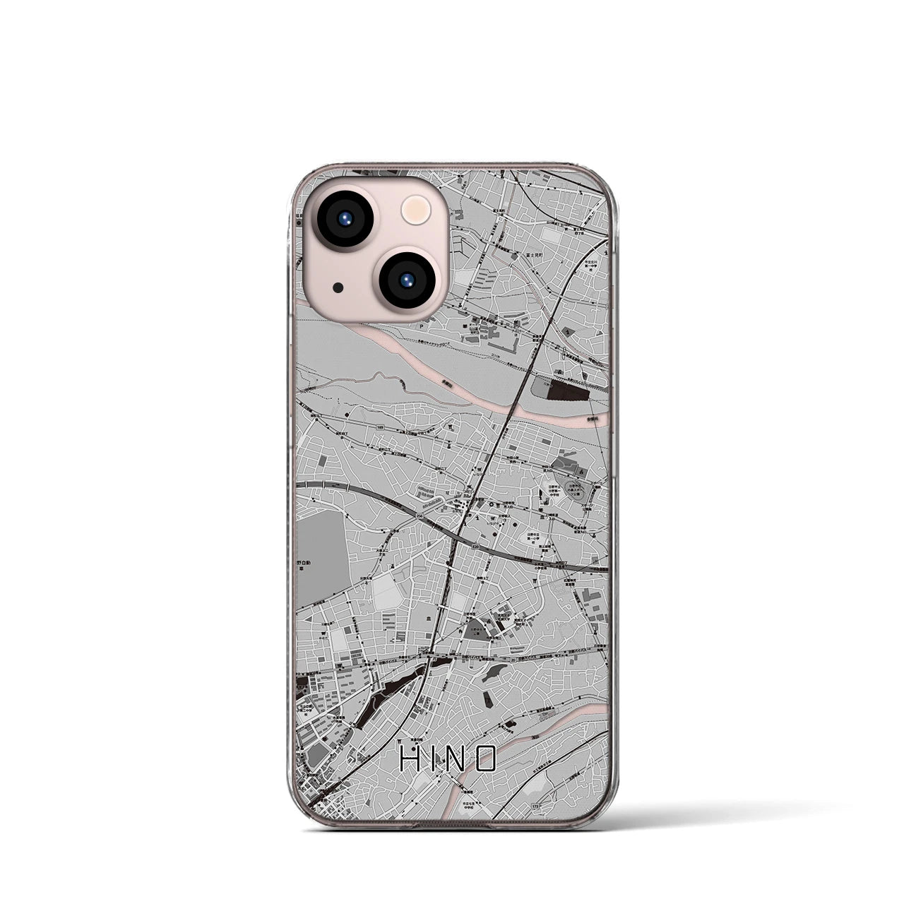 【日野(東京都)】地図柄iPhoneケース(クリアタイプ)