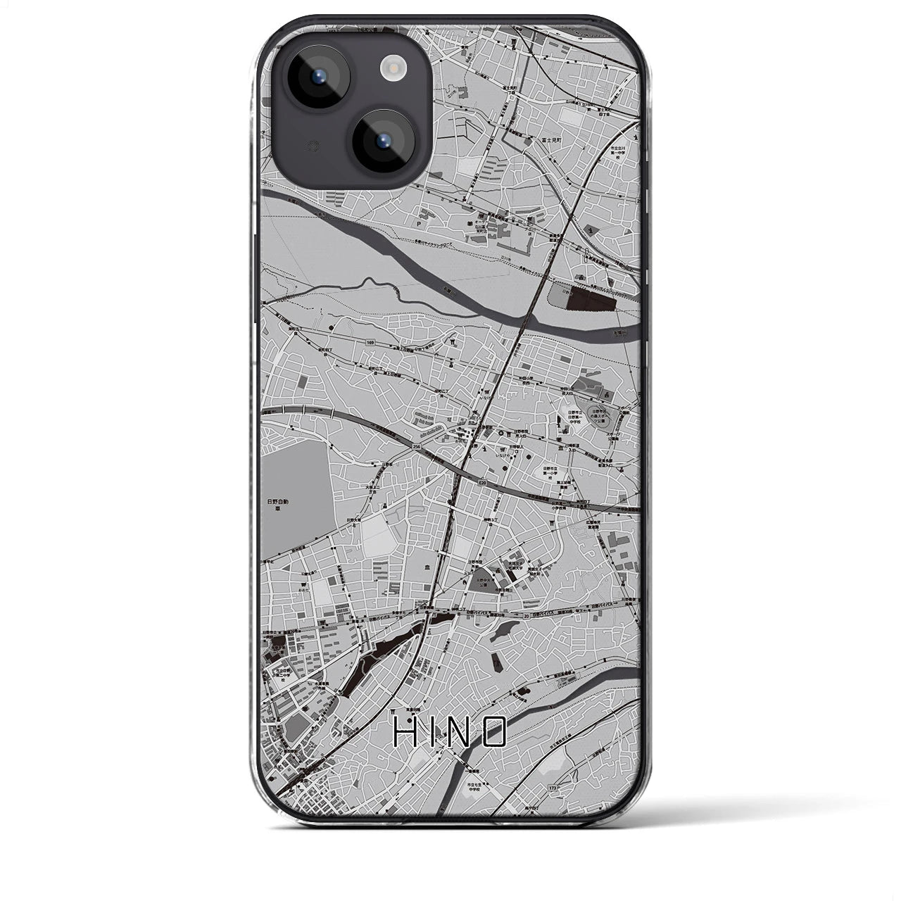 【日野(東京都)】地図柄iPhoneケース(クリアタイプ)