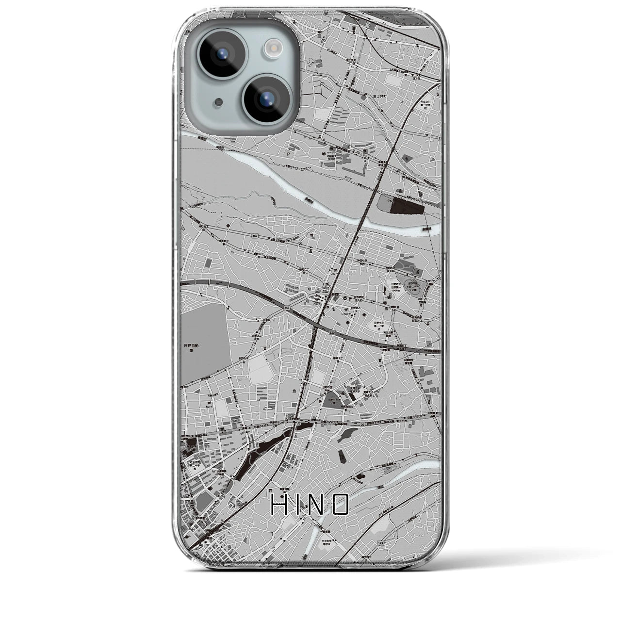 【日野(東京都)】地図柄iPhoneケース(クリアタイプ)