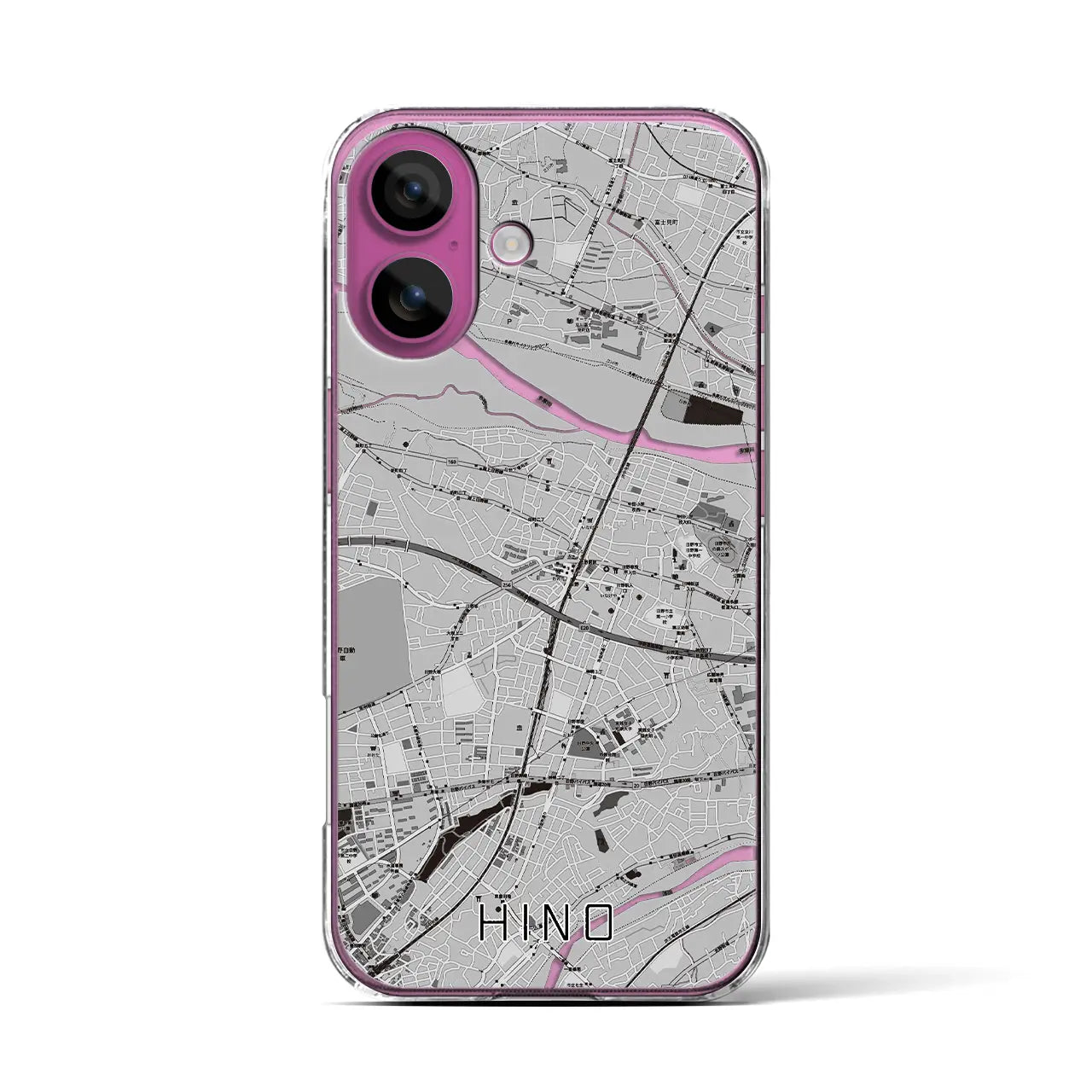 【日野(東京都)】地図柄iPhoneケース(クリアタイプ)