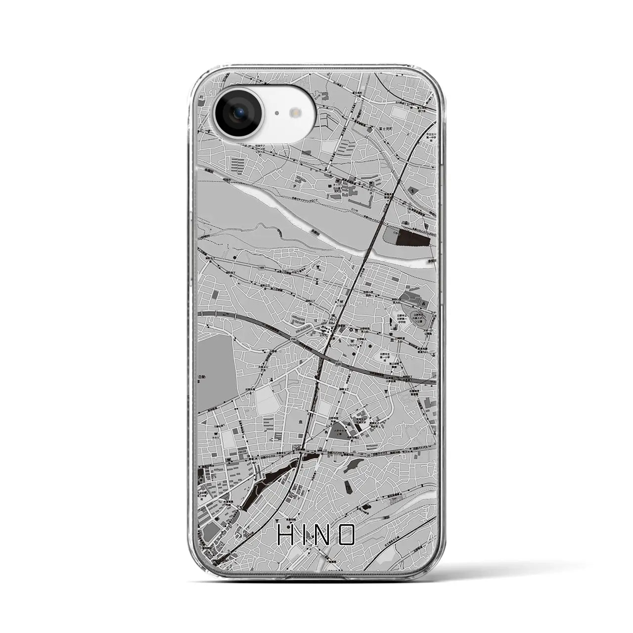 【日野(東京都)】地図柄iPhoneケース(クリアタイプ)