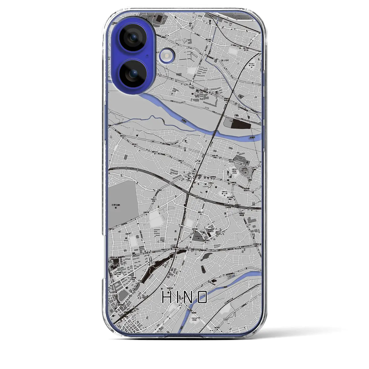 【日野(東京都)】地図柄iPhoneケース(クリアタイプ)