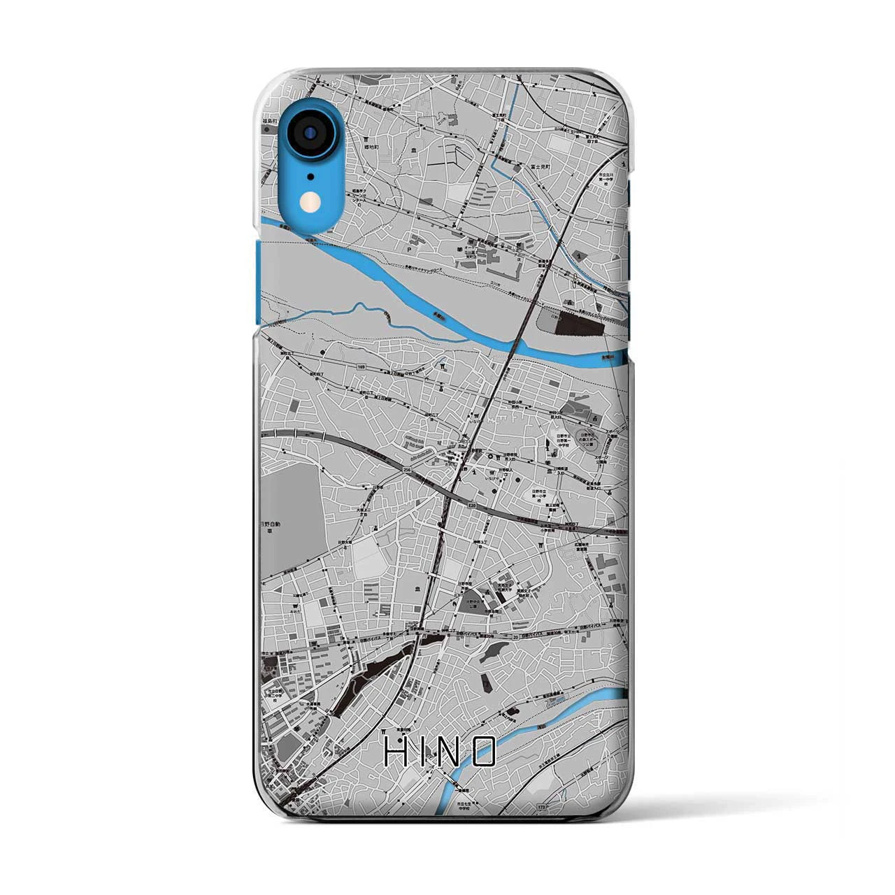 【日野(東京都)】地図柄iPhoneケース(クリアタイプ)
