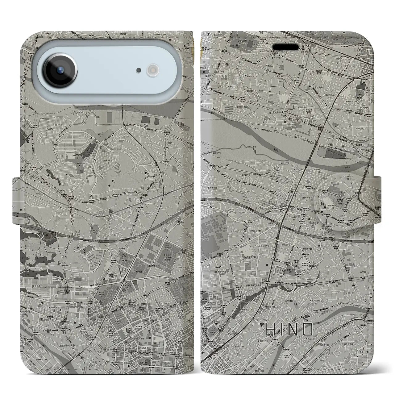 【日野(東京都)】地図柄iPhoneケース(手帳タイプ)