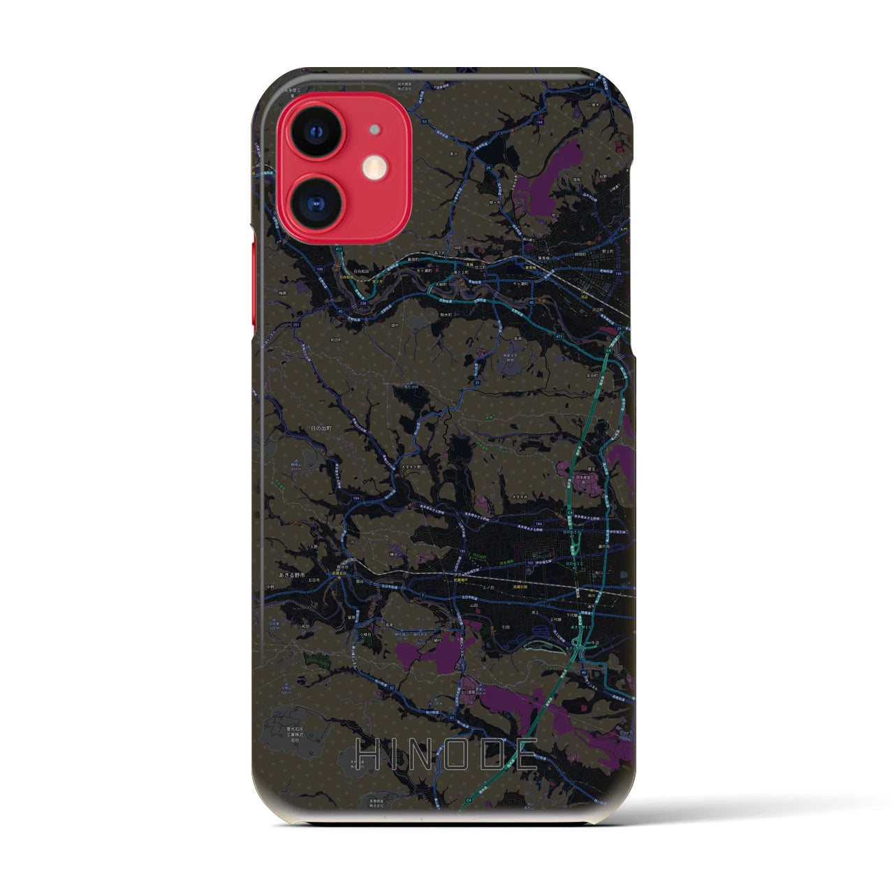 【日の出(東京都)】地図柄iPhoneケース(バックカバータイプ)
