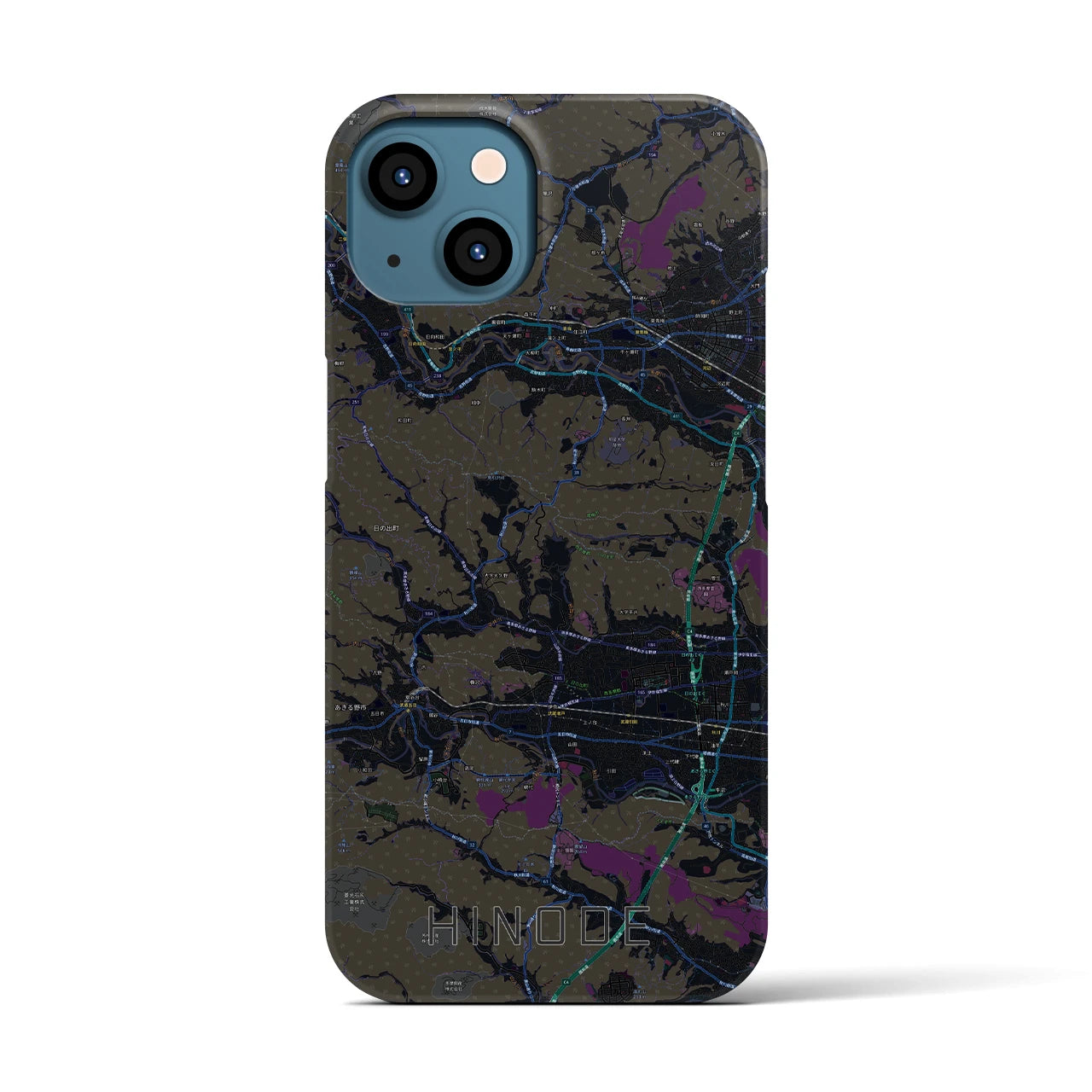 【日の出(東京都)】地図柄iPhoneケース(バックカバータイプ)