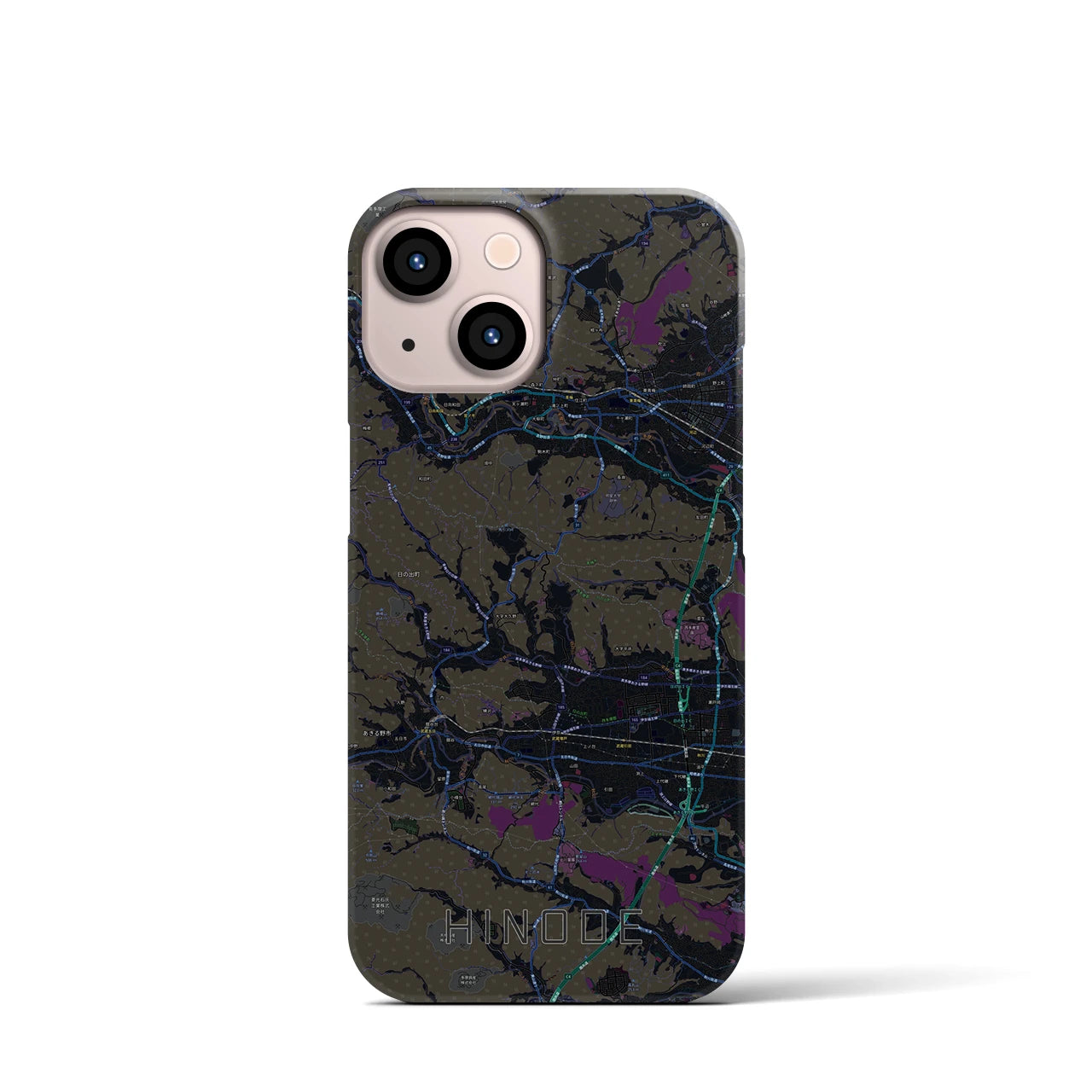 【日の出(東京都)】地図柄iPhoneケース(バックカバータイプ)