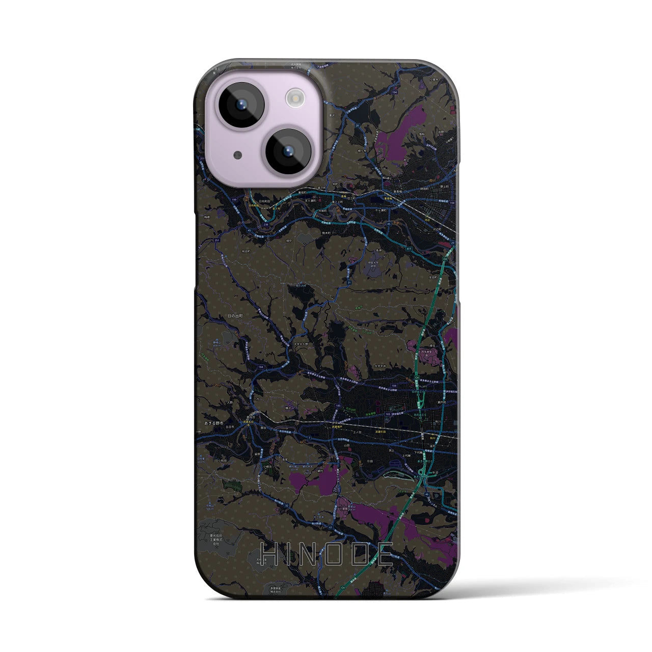 【日の出(東京都)】地図柄iPhoneケース(バックカバータイプ)