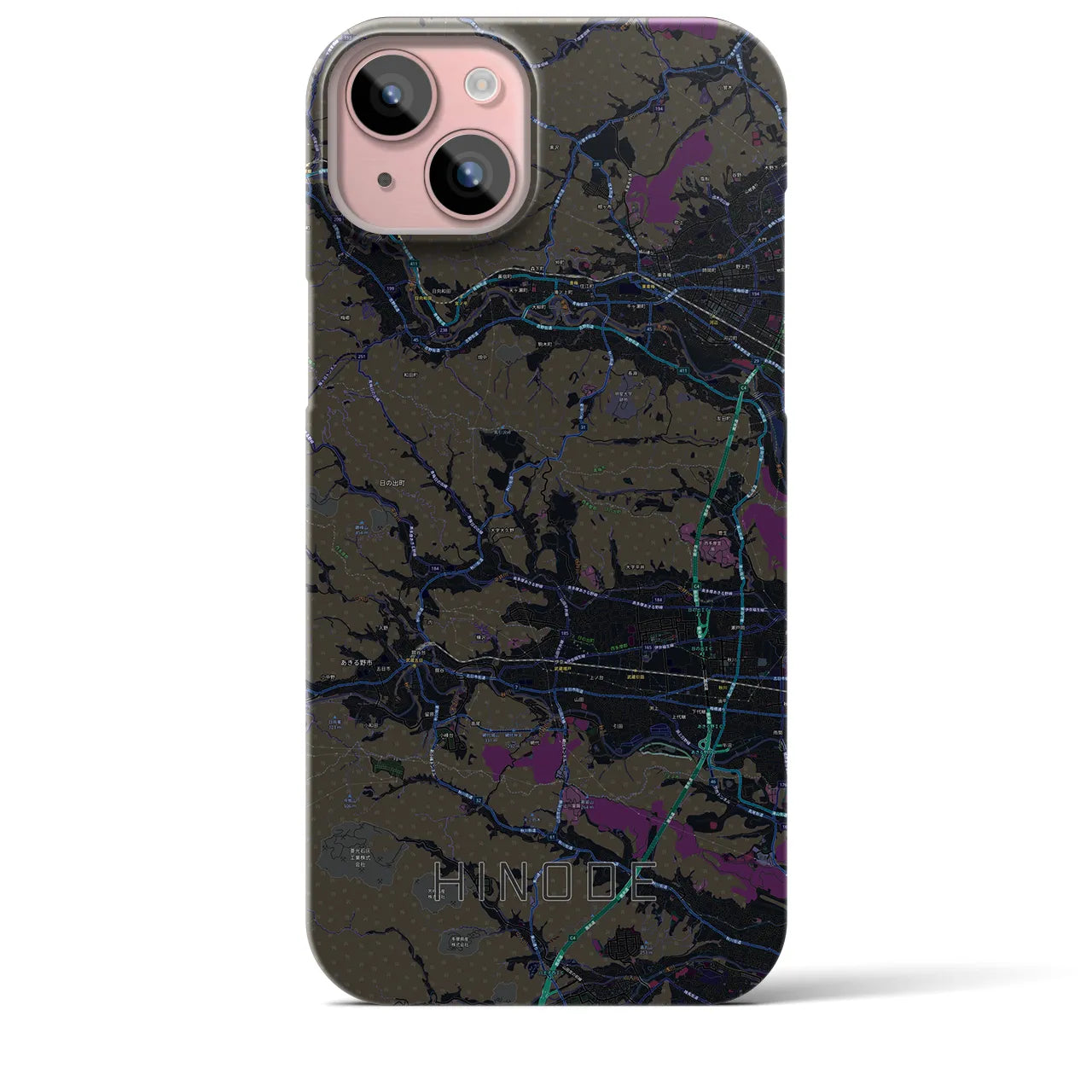 【日の出(東京都)】地図柄iPhoneケース(バックカバータイプ)