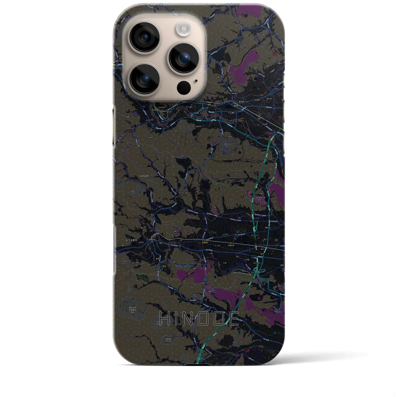 【日の出(東京都)】地図柄iPhoneケース(バックカバータイプ)