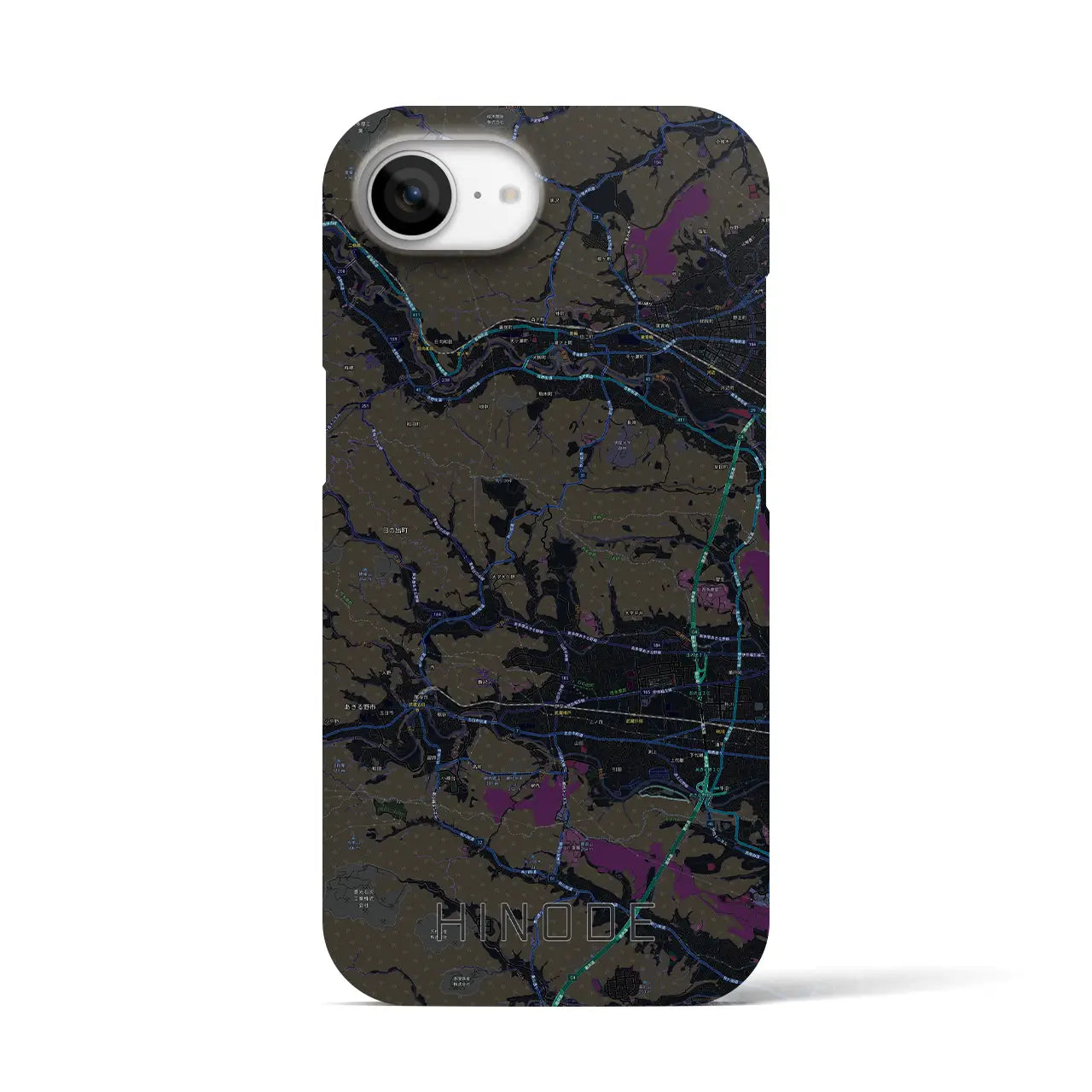 【日の出(東京都)】地図柄iPhoneケース(バックカバータイプ)