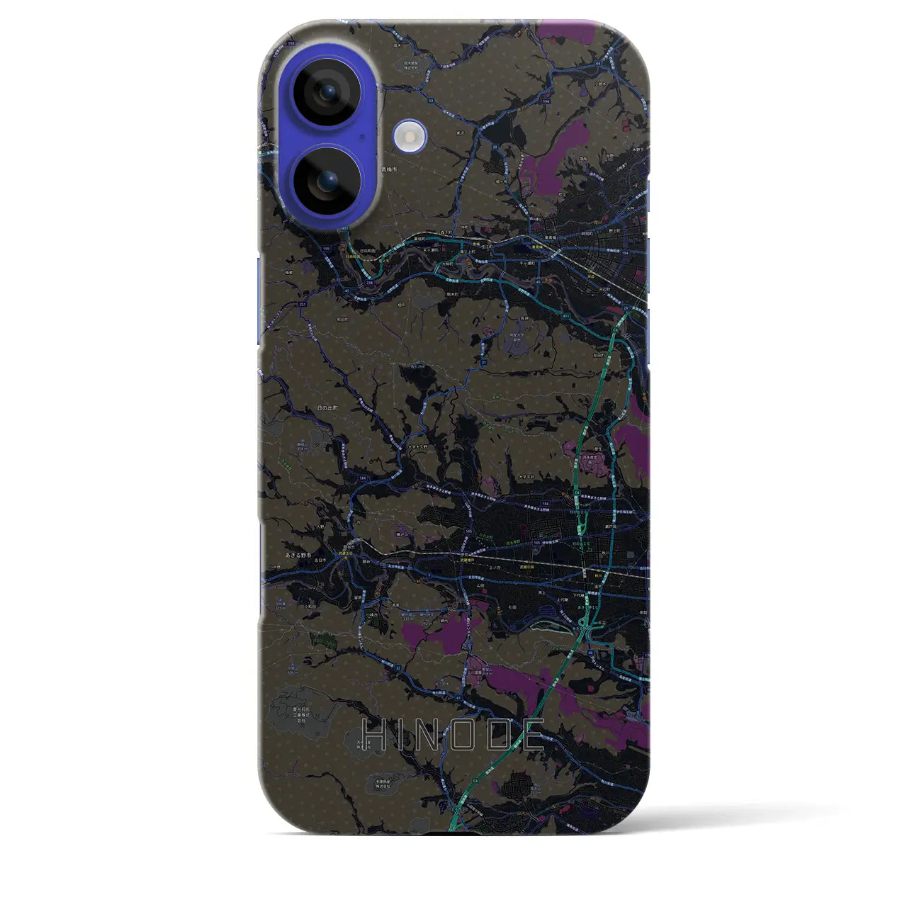 【日の出(東京都)】地図柄iPhoneケース(バックカバータイプ)