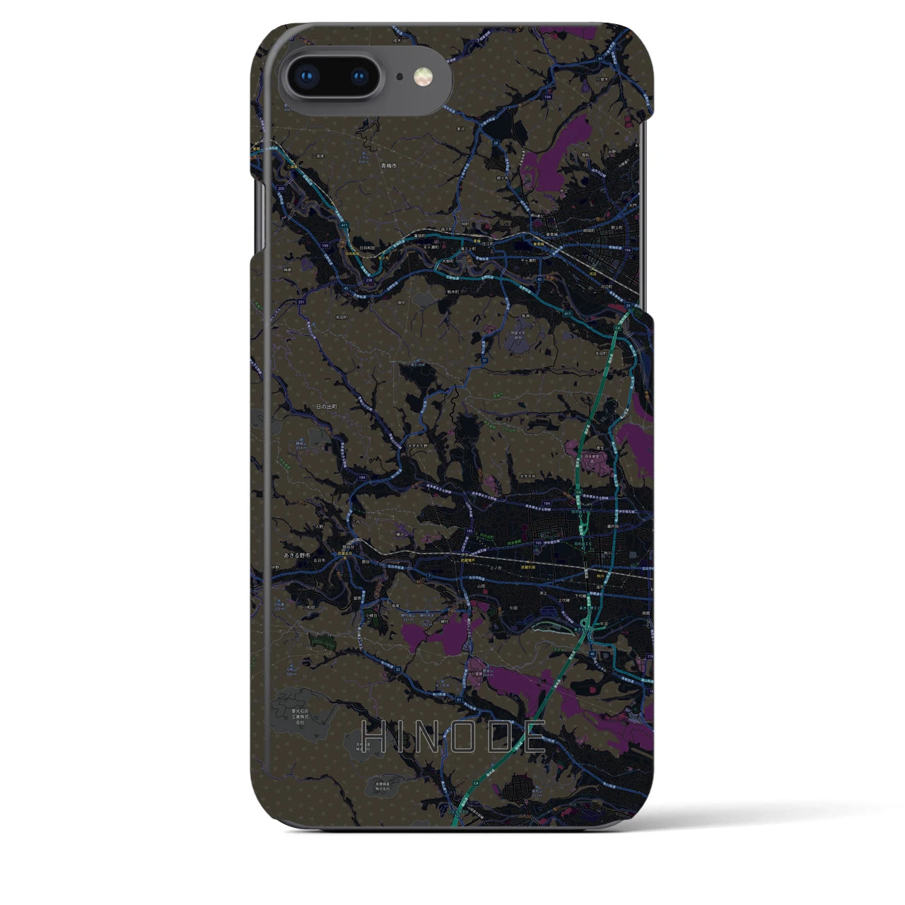 【日の出(東京都)】地図柄iPhoneケース(バックカバータイプ)