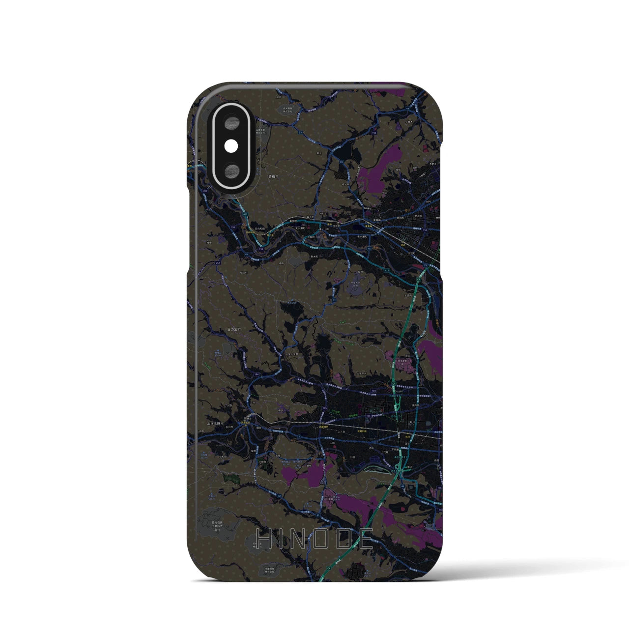 【日の出(東京都)】地図柄iPhoneケース(バックカバータイプ)