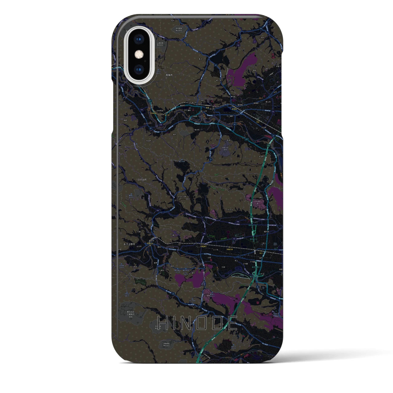 【日の出(東京都)】地図柄iPhoneケース(バックカバータイプ)