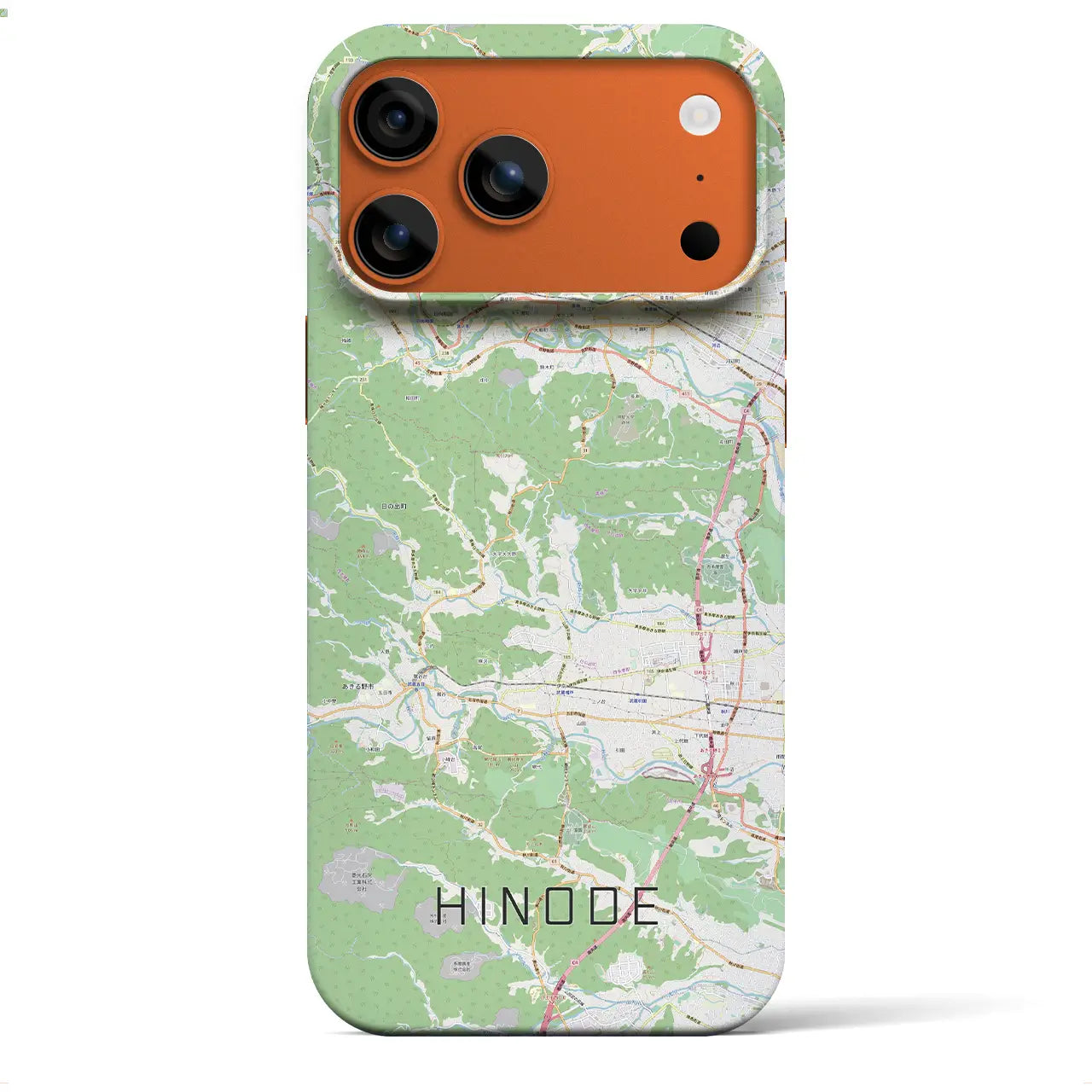 【日の出(東京都)】地図柄iPhoneケース(バックカバータイプ)ナチュラル・iPhone 17 Pro Max 用