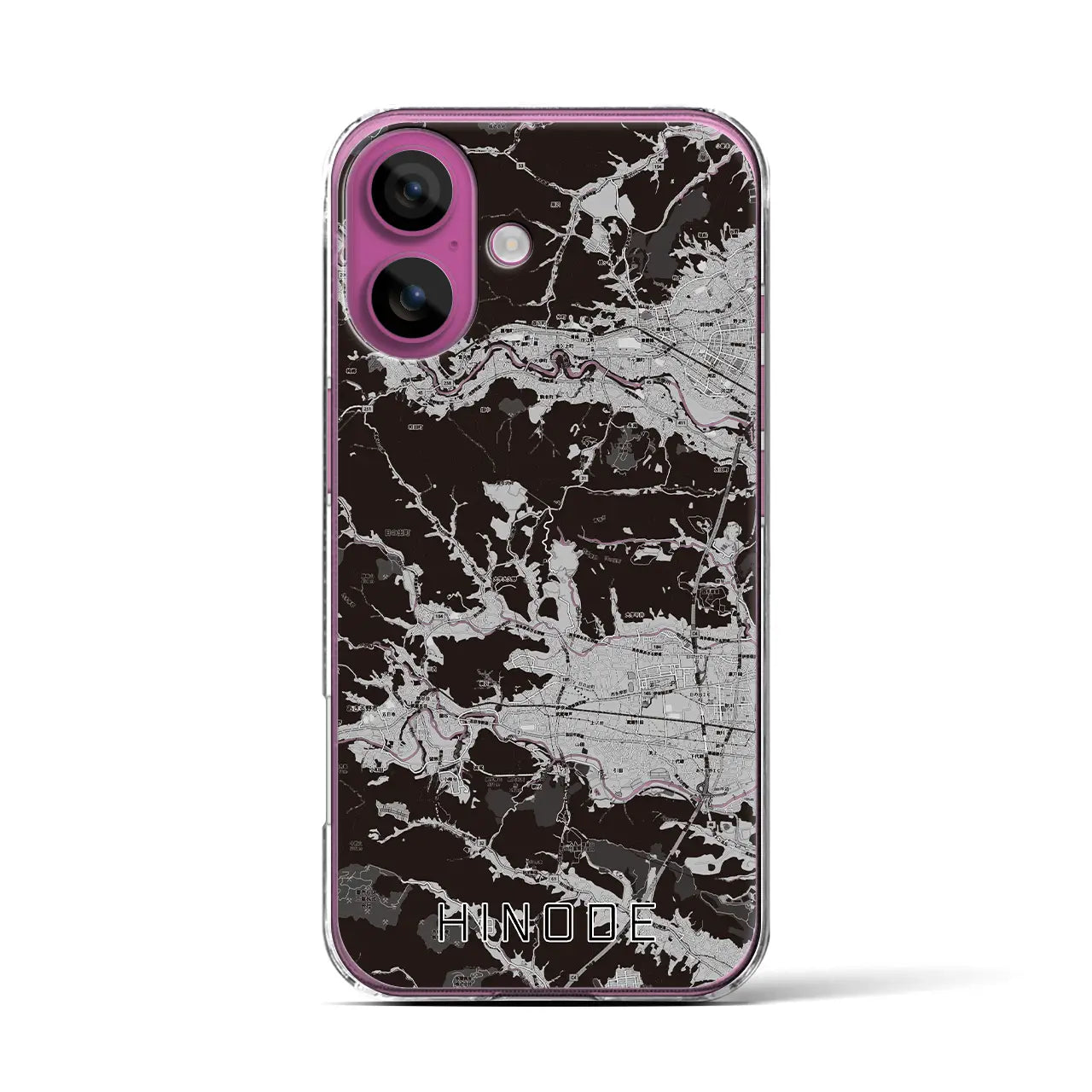 【日の出(東京都)】地図柄iPhoneケース(クリアタイプ)