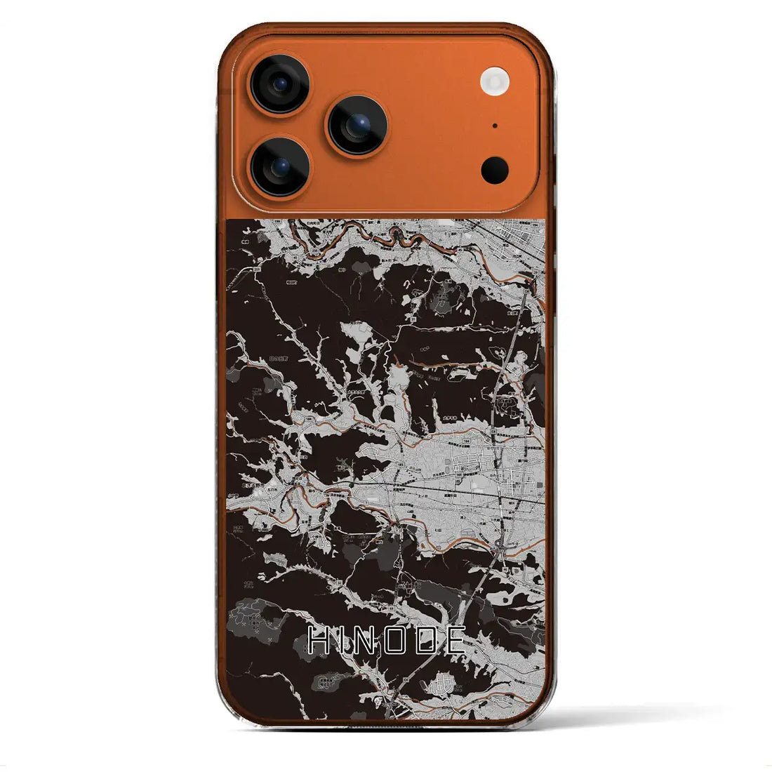 【日の出(東京都)】地図柄iPhoneケース(クリアタイプ)