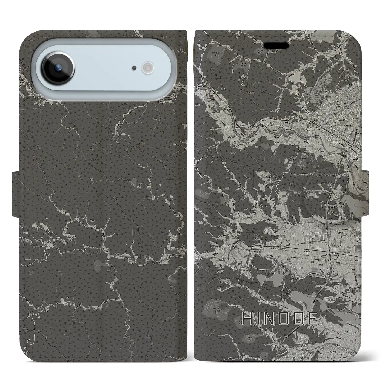 【日の出(東京都)】地図柄iPhoneケース(手帳タイプ)