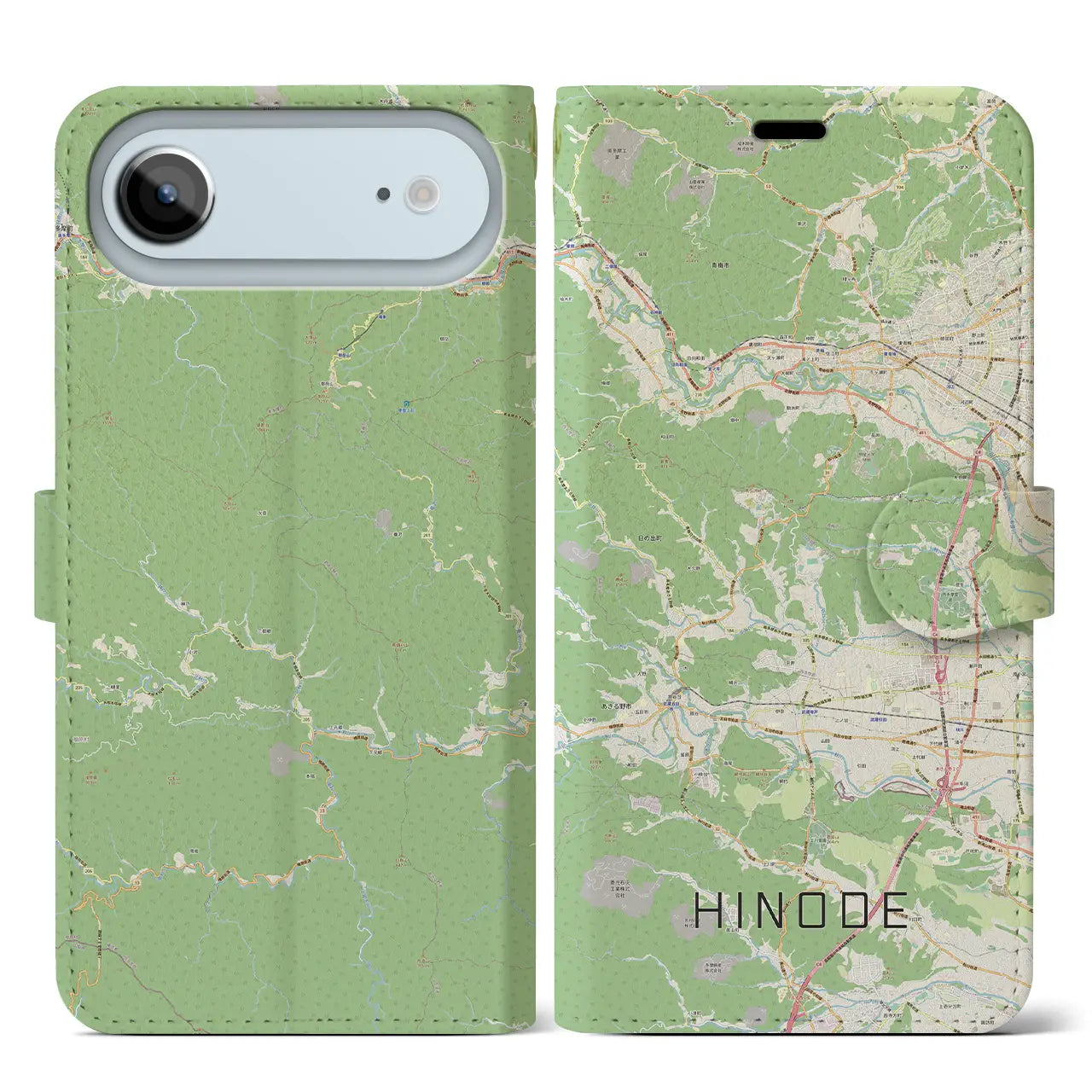 【日の出(東京都)】地図柄iPhoneケース(手帳タイプ)