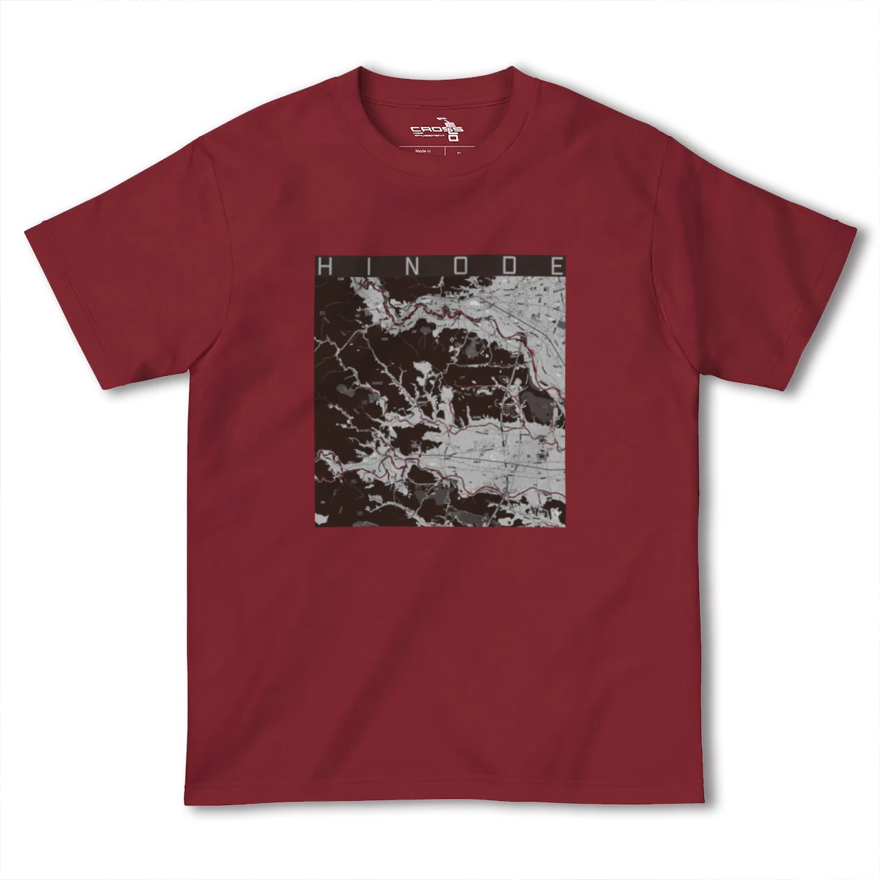 【日の出(東京都)】地図柄ヘビーウェイトTシャツ