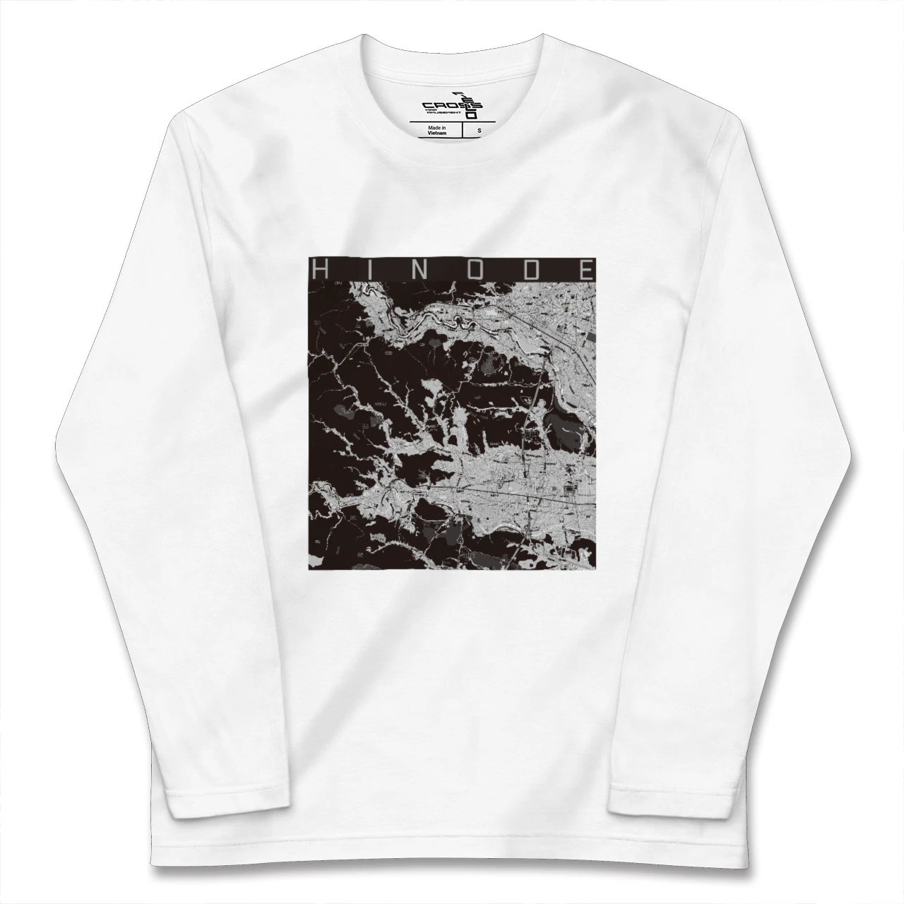 【日の出(東京都)】地図柄ロングスリーブTシャツ
