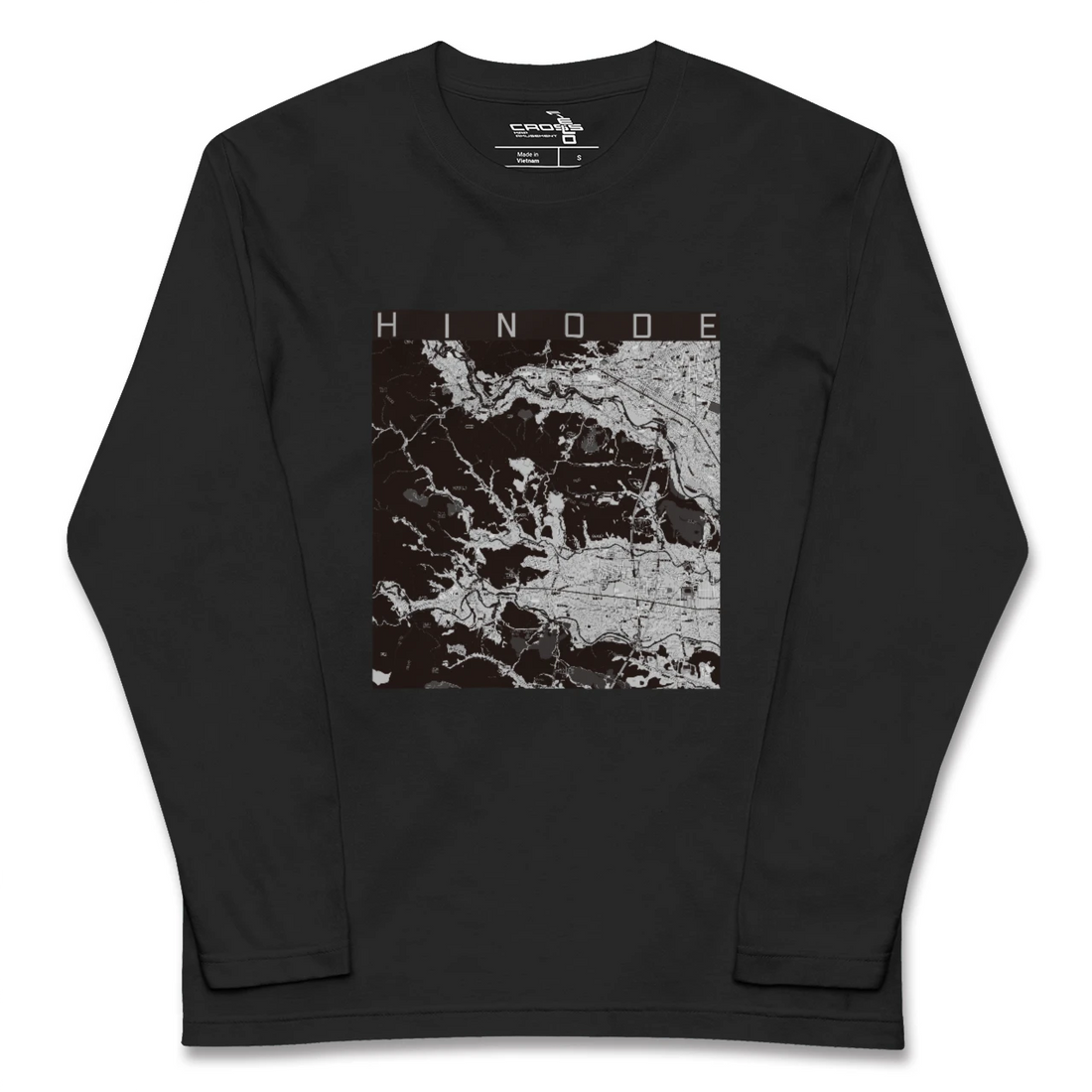 【日の出(東京都)】地図柄ロングスリーブTシャツ