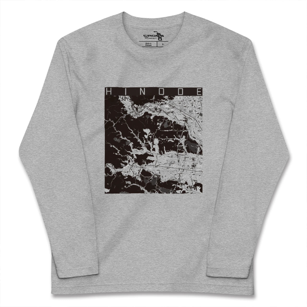 【日の出(東京都)】地図柄ロングスリーブTシャツ