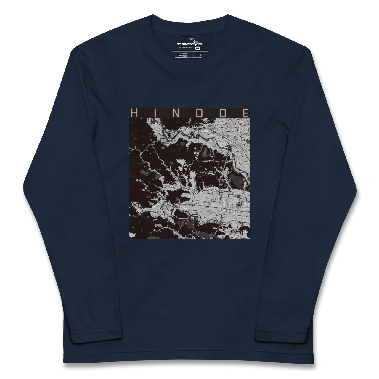 【日の出(東京都)】地図柄ロングスリーブTシャツ
