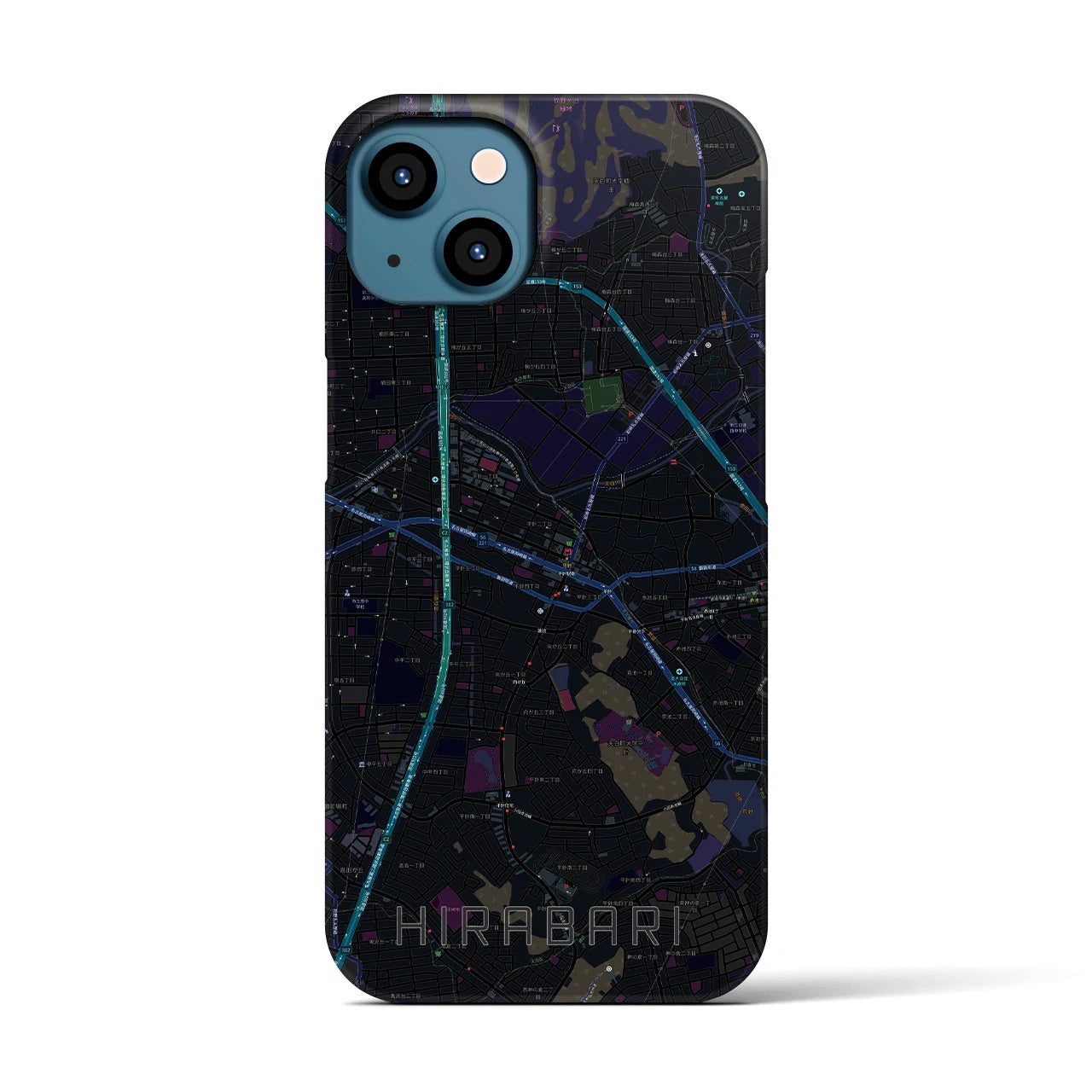 【平針(愛知県)】地図柄iPhoneケース(バックカバータイプ)