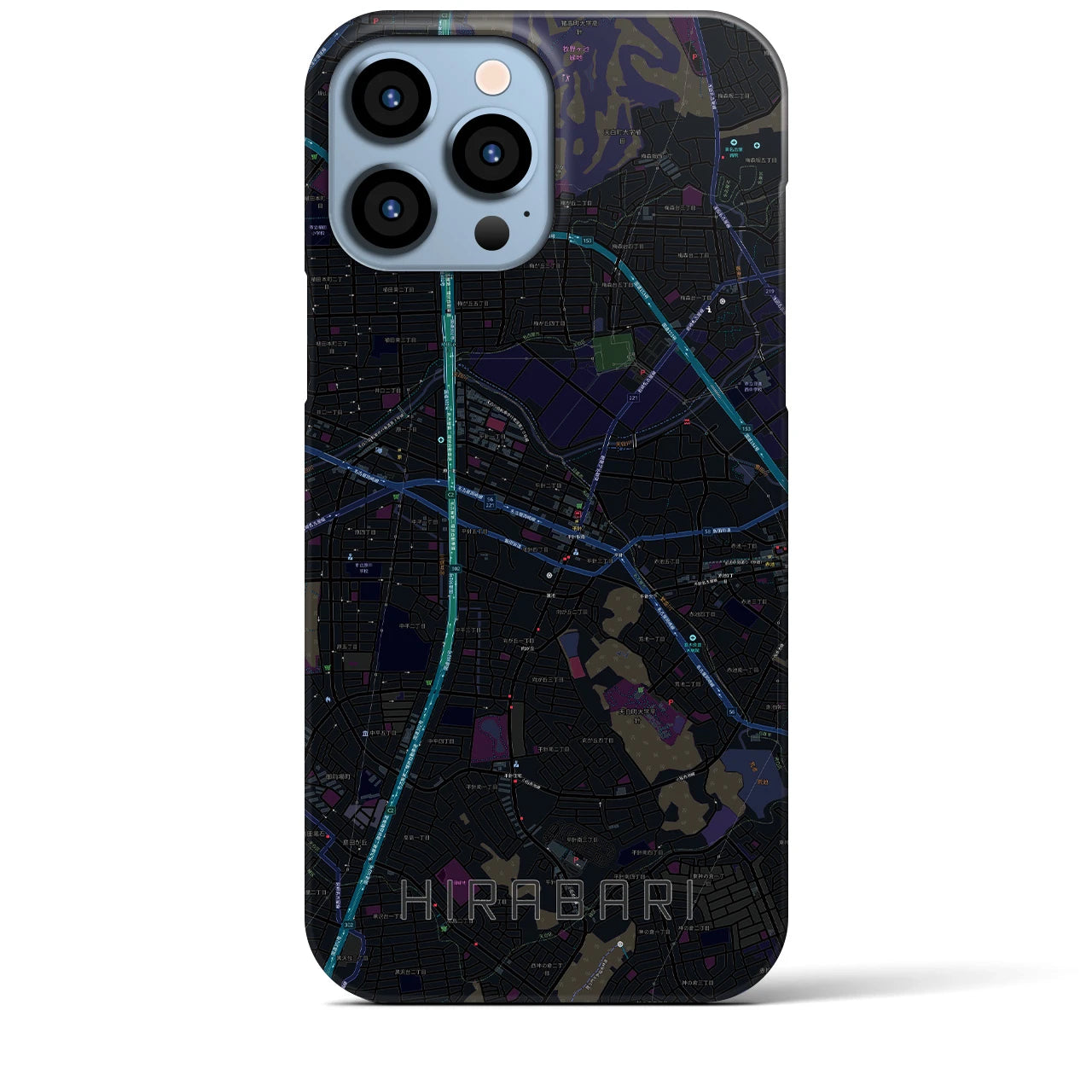 【平針(愛知県)】地図柄iPhoneケース(バックカバータイプ)