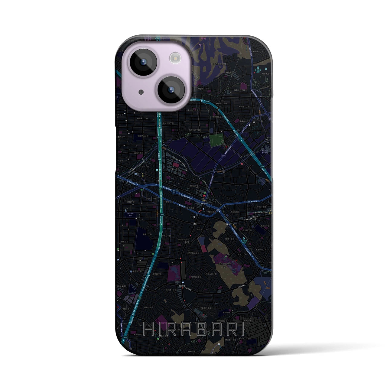 【平針(愛知県)】地図柄iPhoneケース(バックカバータイプ)