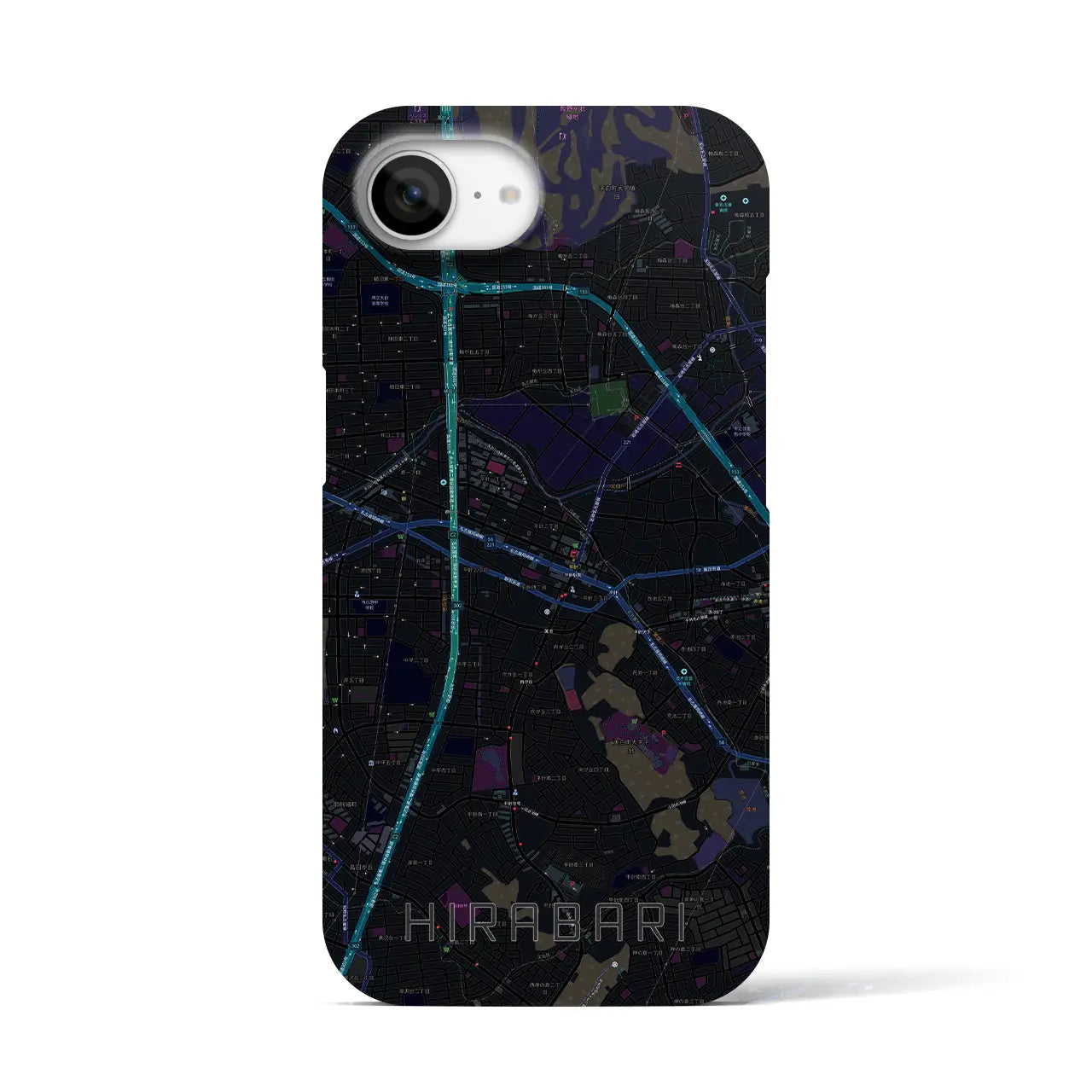【平針(愛知県)】地図柄iPhoneケース(バックカバータイプ)