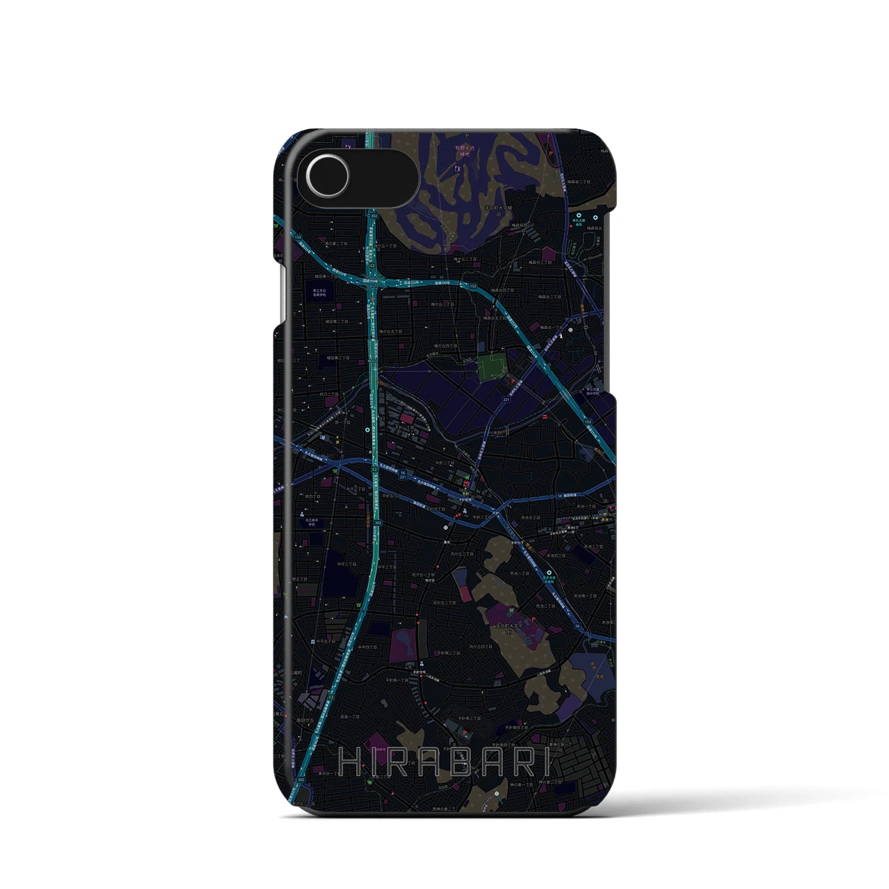 【平針(愛知県)】地図柄iPhoneケース(バックカバータイプ)