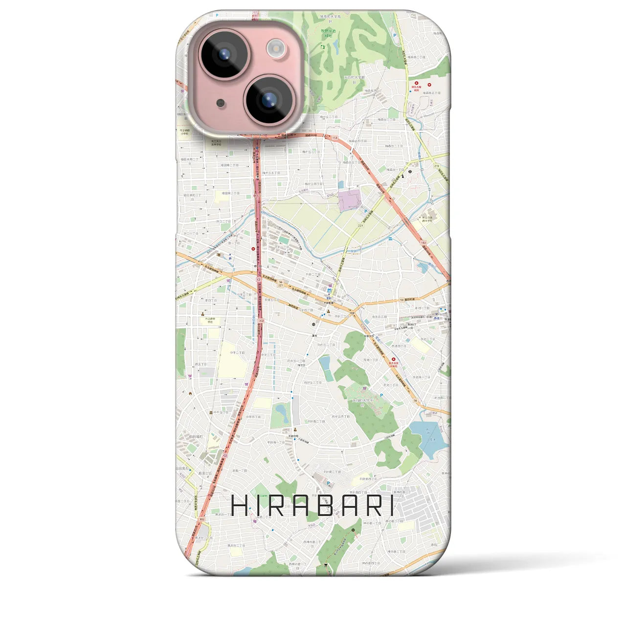 【平針(愛知県)】地図柄iPhoneケース(バックカバータイプ)