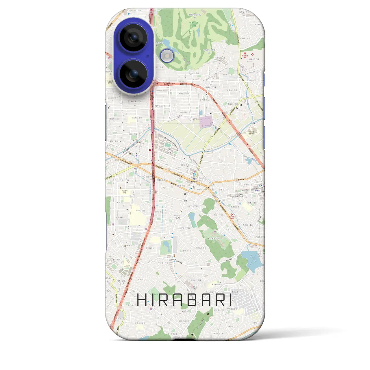【平針(愛知県)】地図柄iPhoneケース(バックカバータイプ)ナチュラル・iPhone 16 Pro Max 用