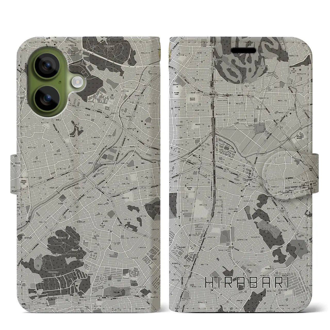 【平針(愛知県)】地図柄iPhoneケース(手帳タイプ)