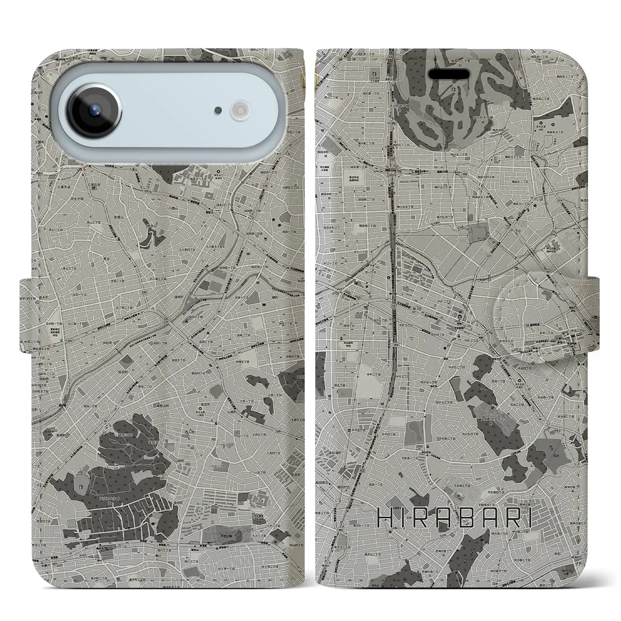 【平針(愛知県)】地図柄iPhoneケース(手帳タイプ)