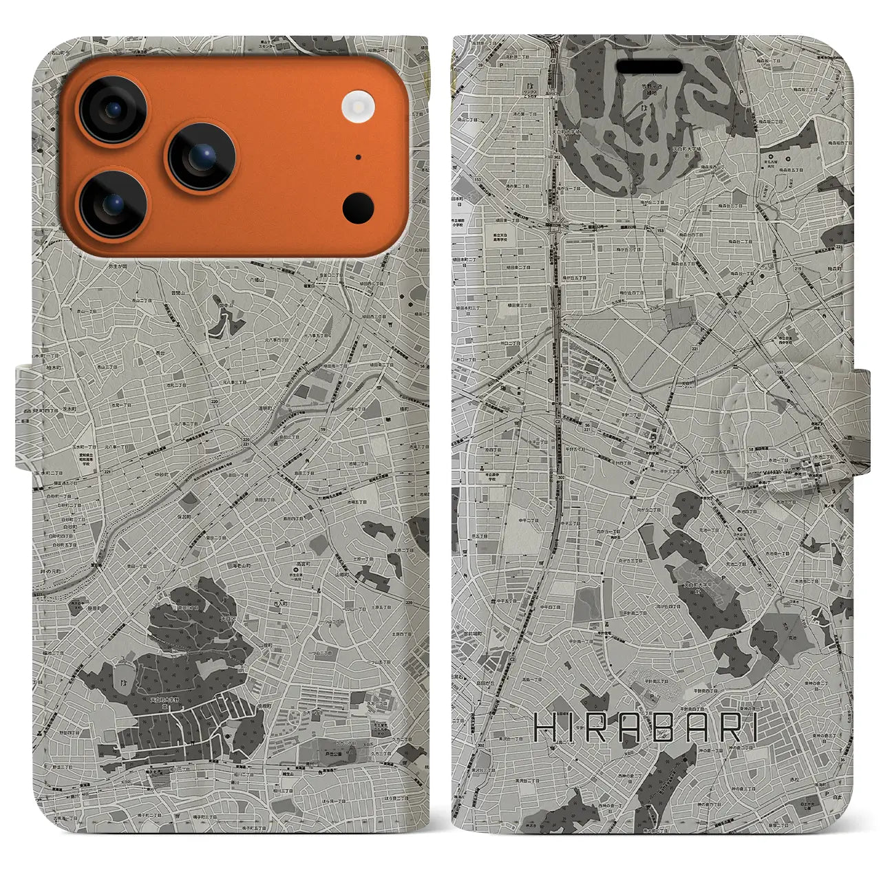 【平針(愛知県)】地図柄iPhoneケース(手帳タイプ)