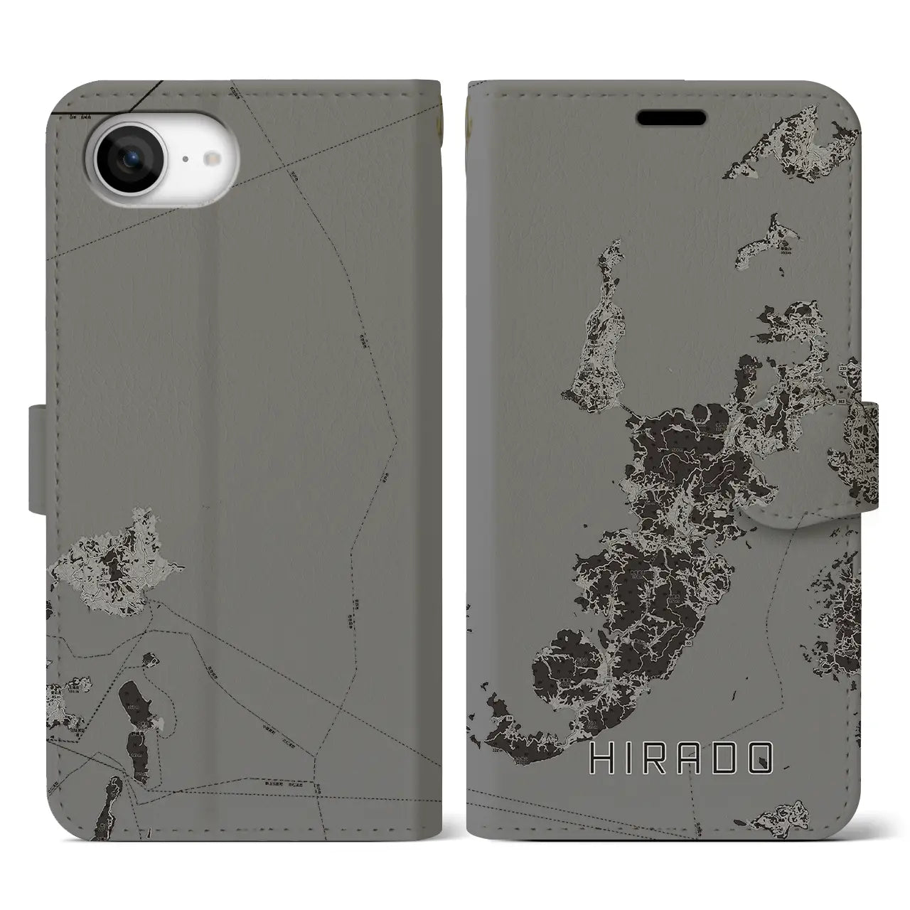 【平戸(長崎県)】地図柄iPhoneケース(手帳タイプ)