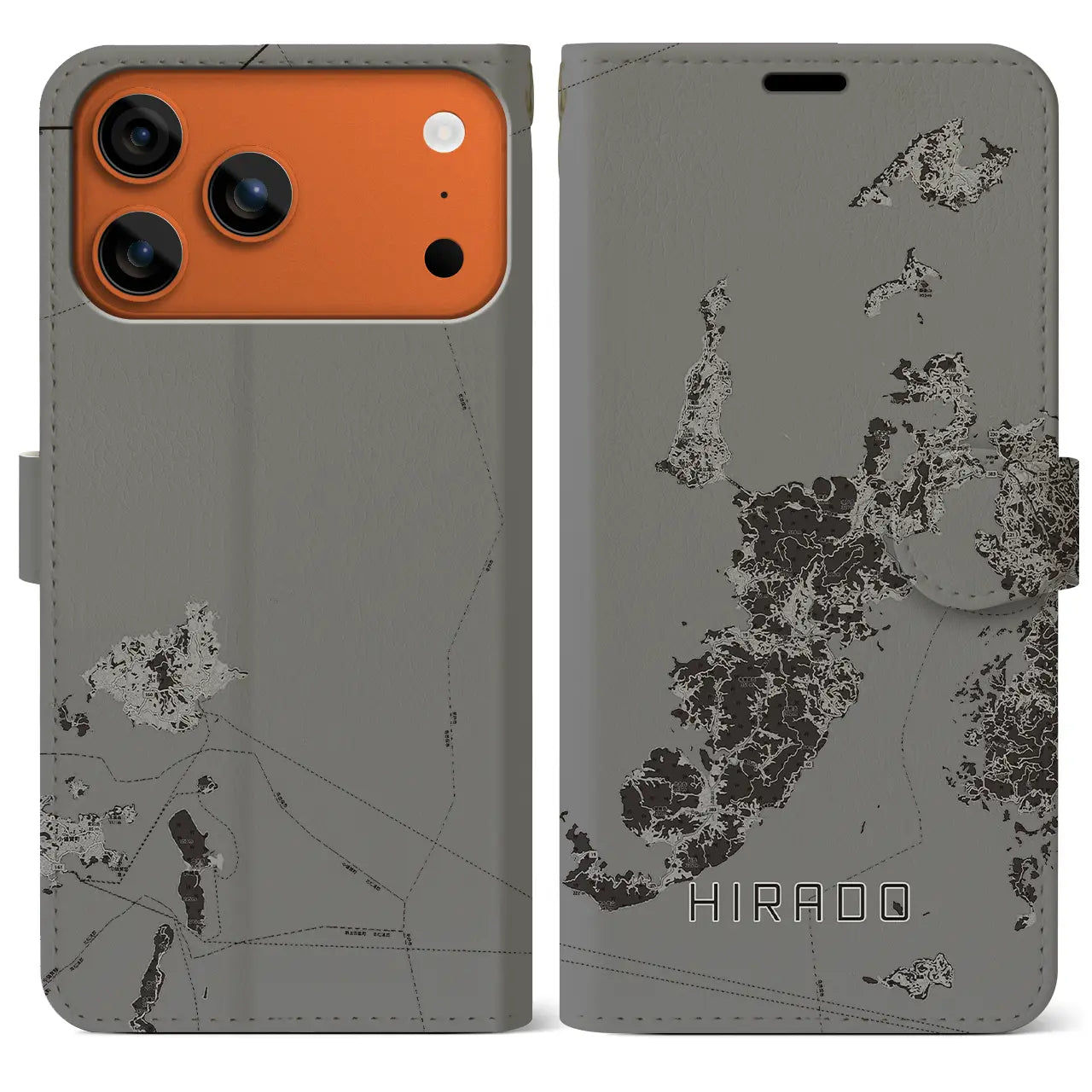 【平戸(長崎県)】地図柄iPhoneケース(手帳タイプ)